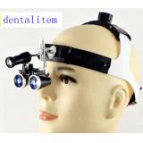 Dental Surgical Binocular Loupes 3.5x Leather Headband With 5W LED Headlight Lamp