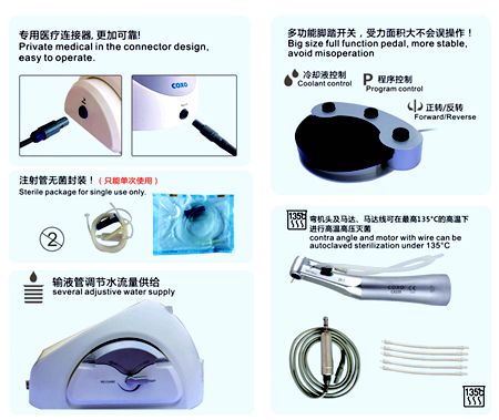 Dental Implant Motor With 20:1 Push Button Turbine