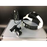 Dental Surgical Binocular Loupes 3.5x Leather Headband With 5W LED Headlight Lamp