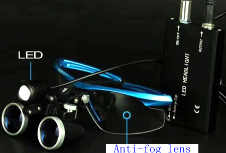 Dental Glasses 3.5x 420mm Surgical Medical Binocular Loupes With 3W HeadLight 