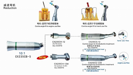 COXO 90º Reciprocating Move 10:1 Reduction Contra Angle CX235C5-12M Engine FILE